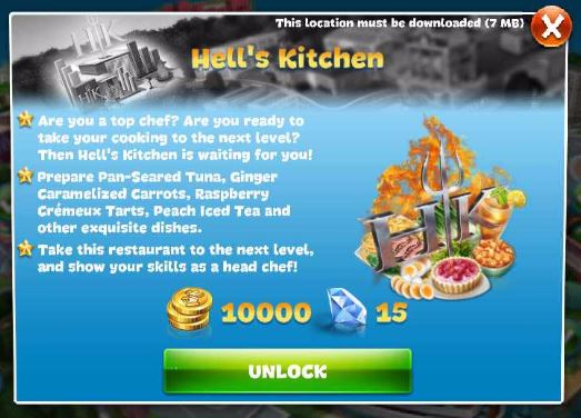 Cooking Fever Hell's Kitchen Purchase Screen