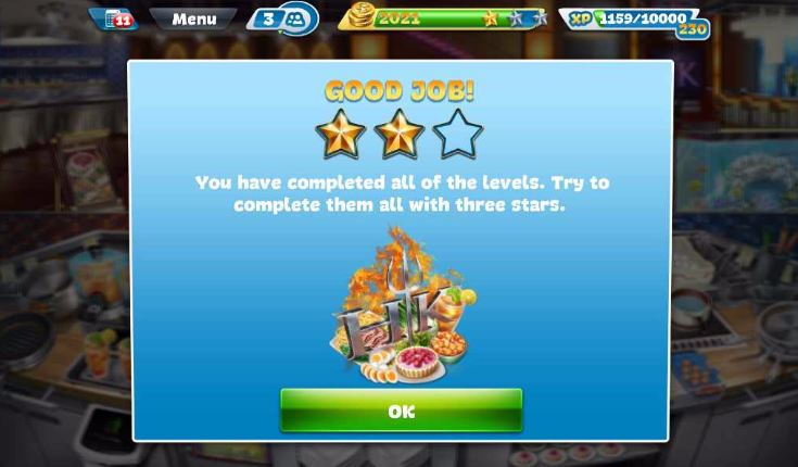 Cooking Fever Hell's Kitchen Two Stars
