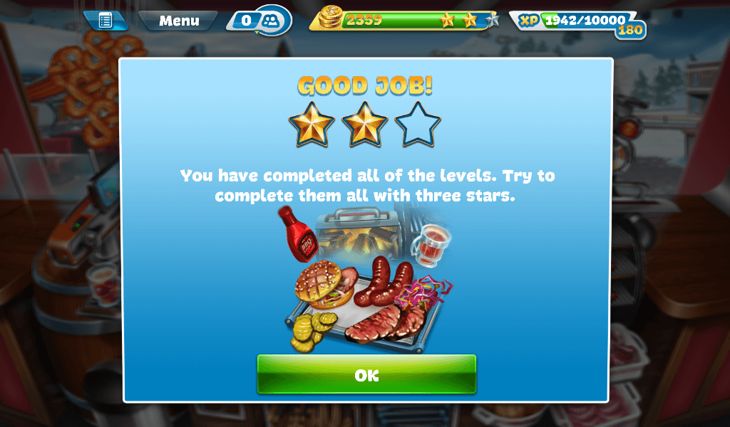 Cooking Fever Smokey Grill BBQ Two Stars