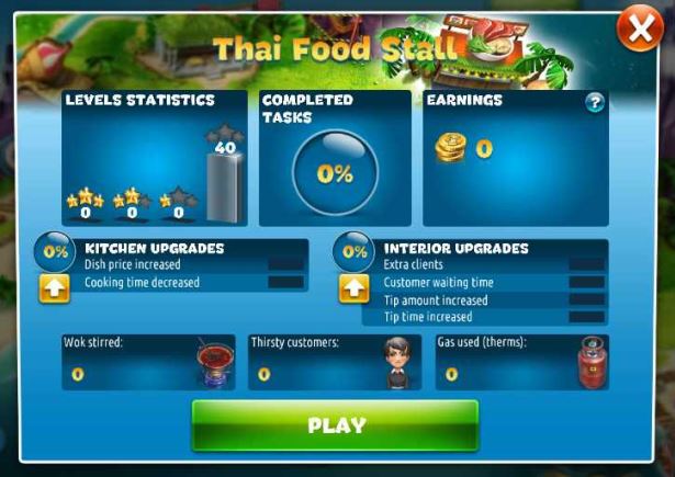 Cooking Fever - Thai Food Stall Status Window
